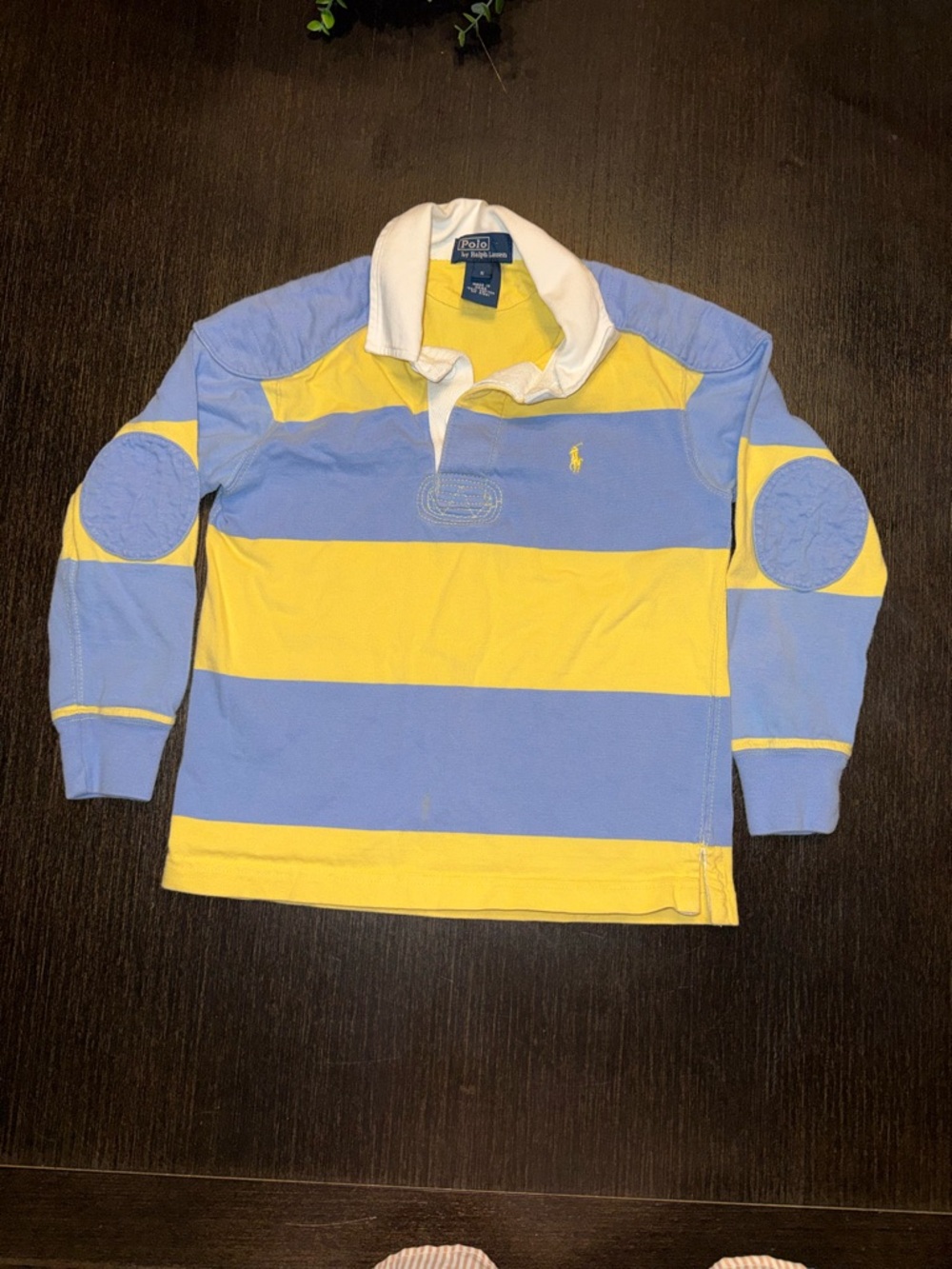 Ralph Lauren Kids Yellow & Light Blue Striped Rugby Shirt